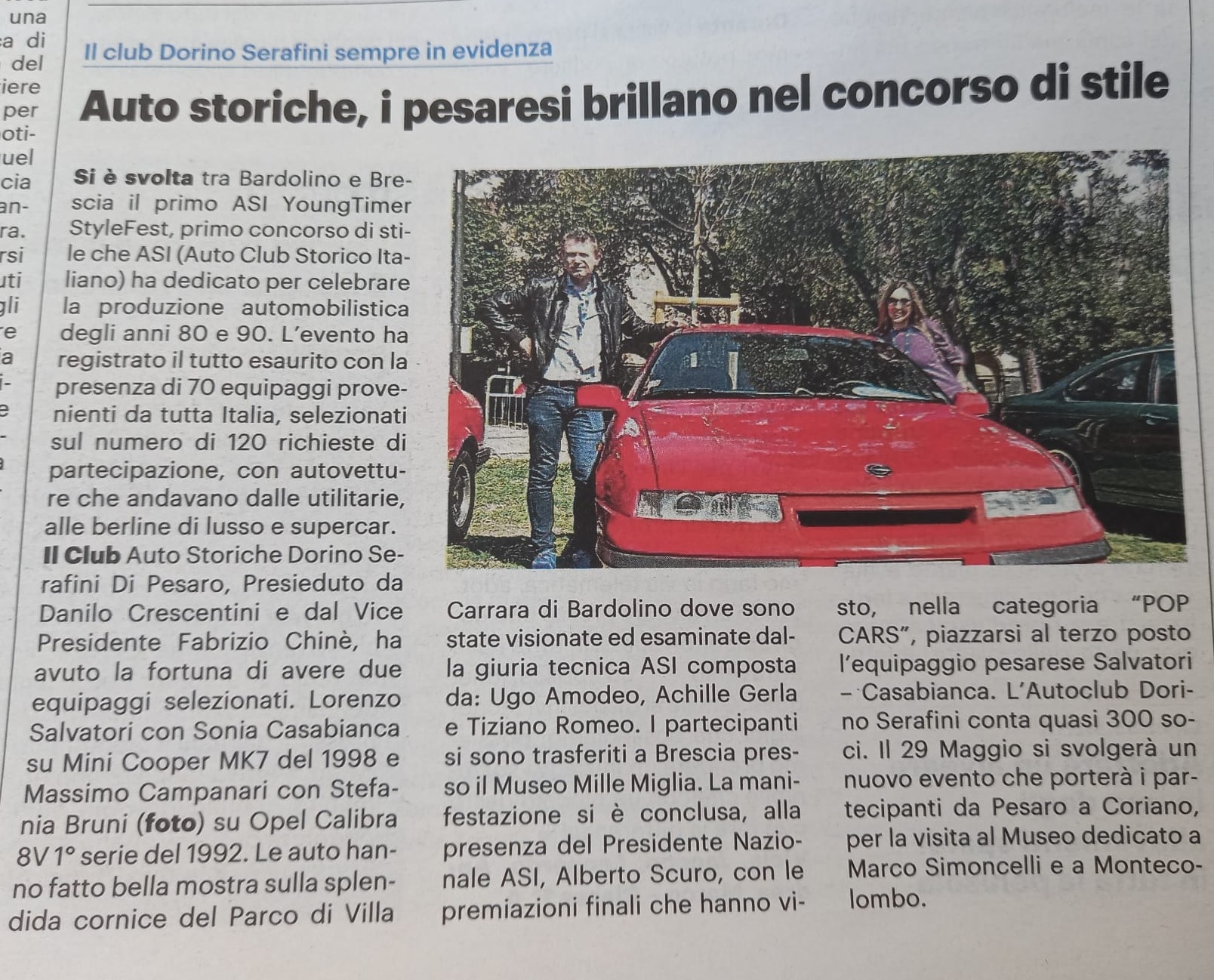 ” ASI YoungTimer StyleFest- il Resto del Carlino ci dedica un articolo”