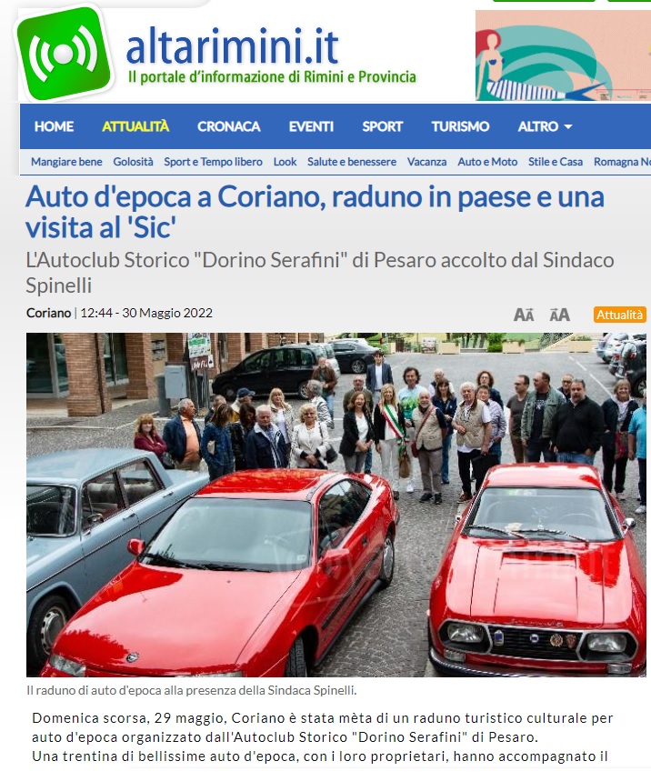 La stampa della Romagna – due articoli dedicati al nostro raduno  “MUSEO SIMONCELLI” –                                     di Domenica 29 Maggio 2022
